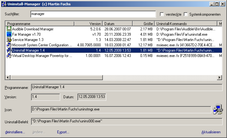 Uninstall Manager